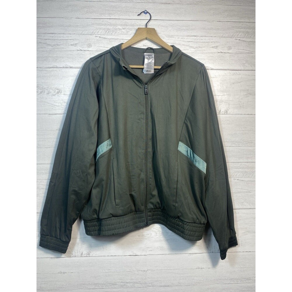 Adidas Dark Green Track Suit Zip Jacket Men's XL Lightweight Outdoor Mid Weight